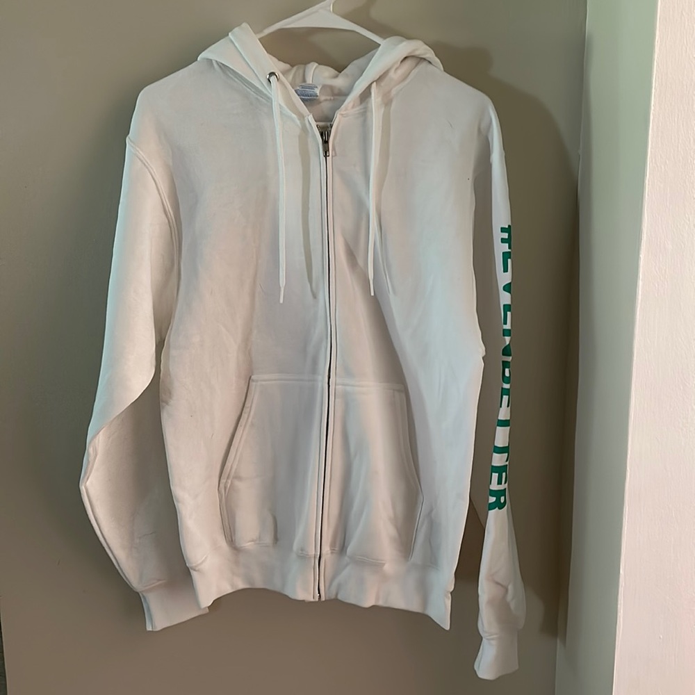 White Zip Up Hoodie